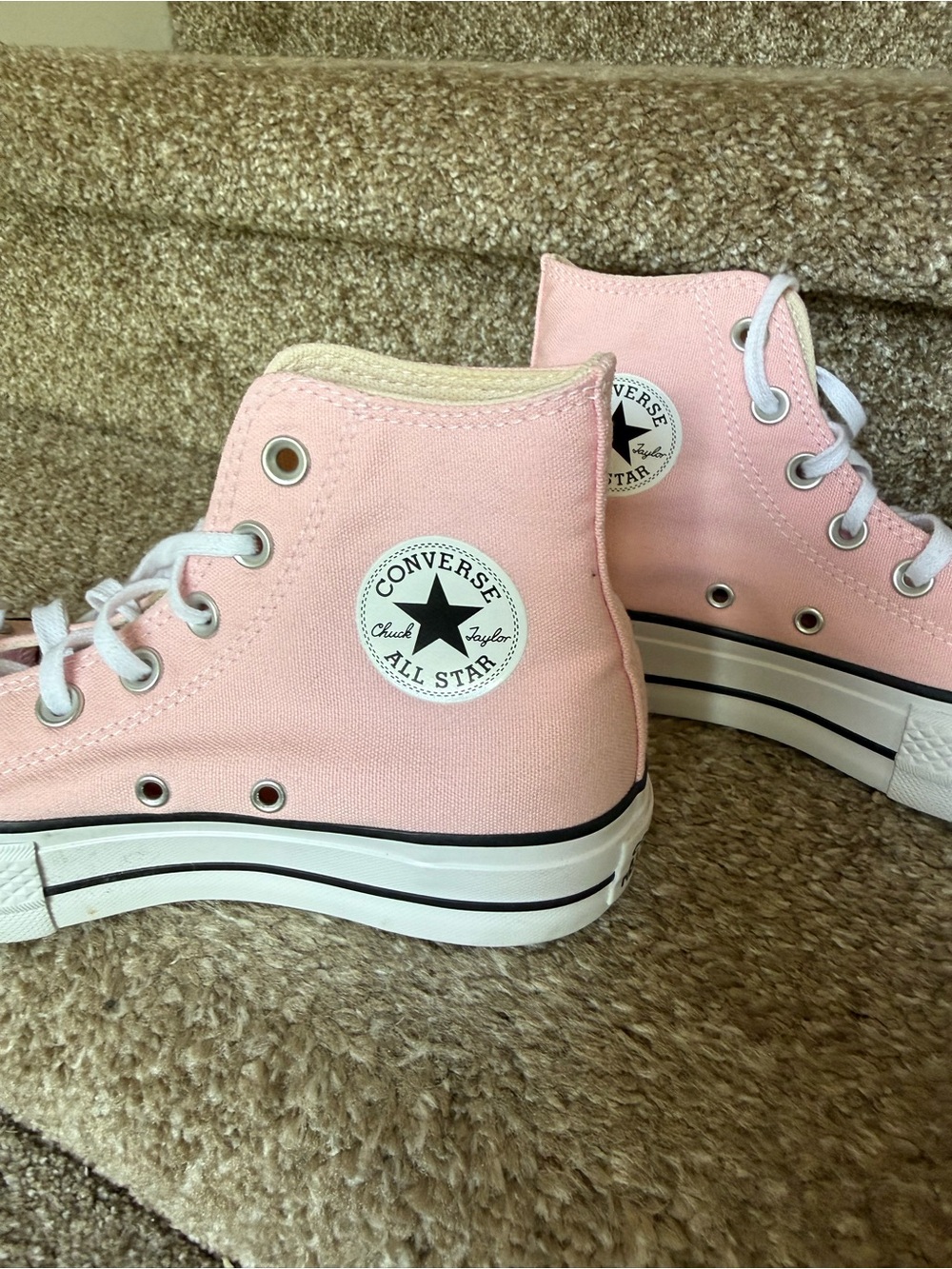 Converse Pink High-Top platform Canvas Sneakers - Picture 4 of 6